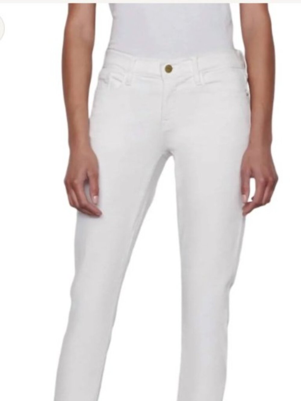 Frame Le Garcon White Jeans, Size 26